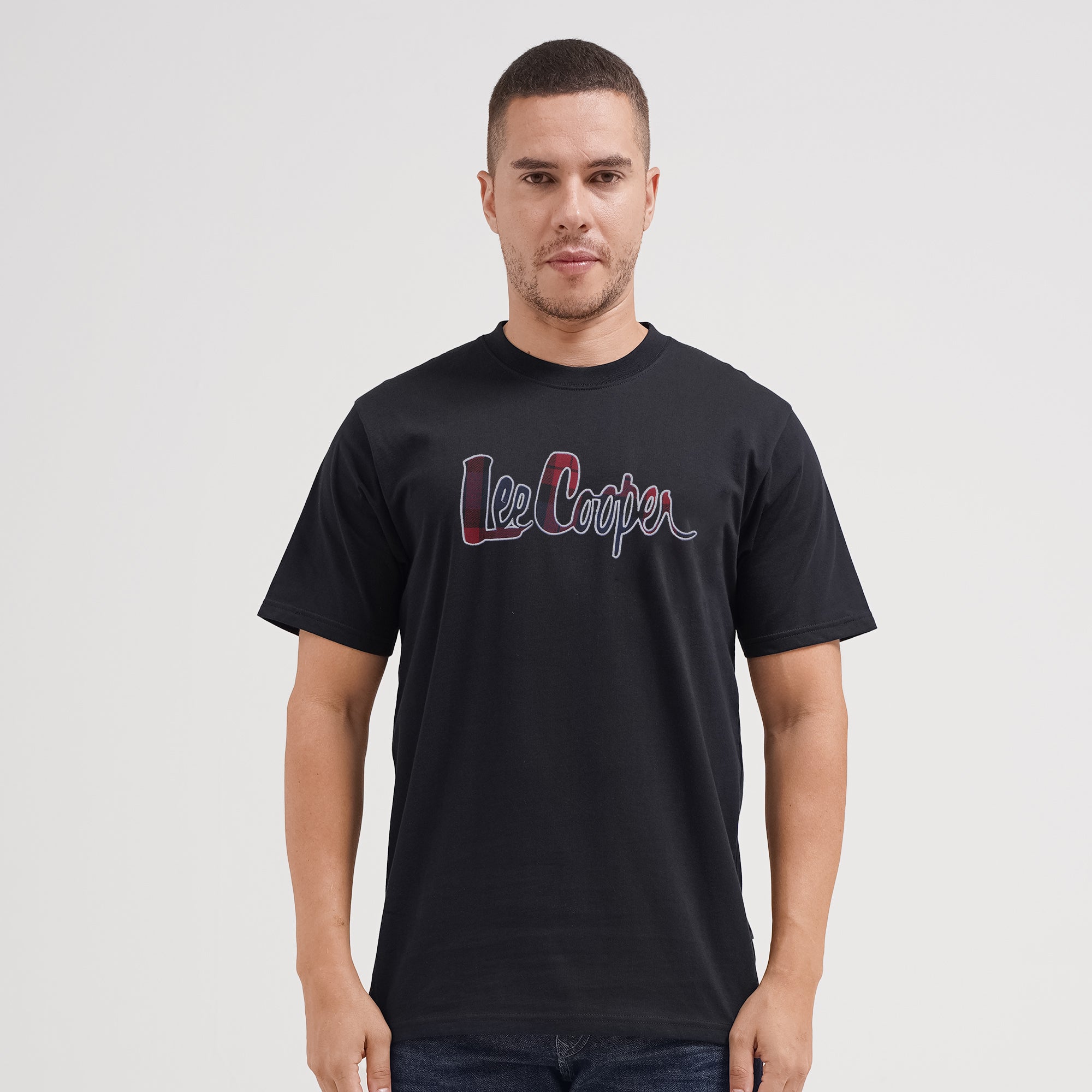 Lee Cooper T-Shirt Logotype Tartan Black