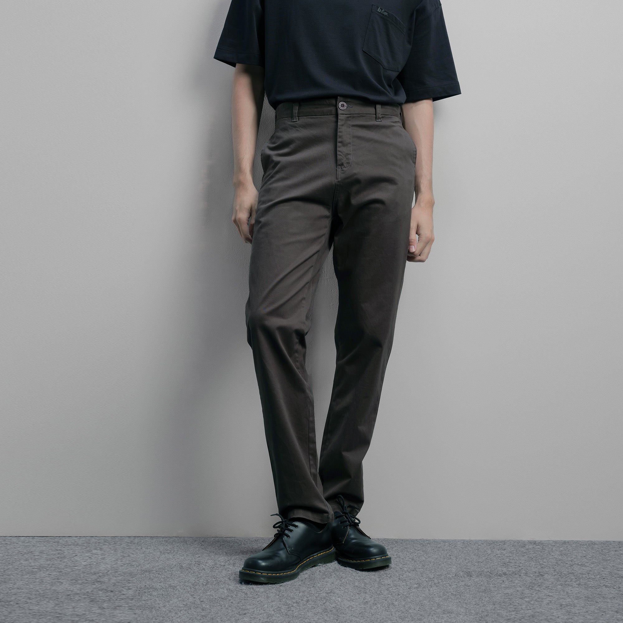 Lee Cooper Slim Fit Long Chino Abe Dark Grey