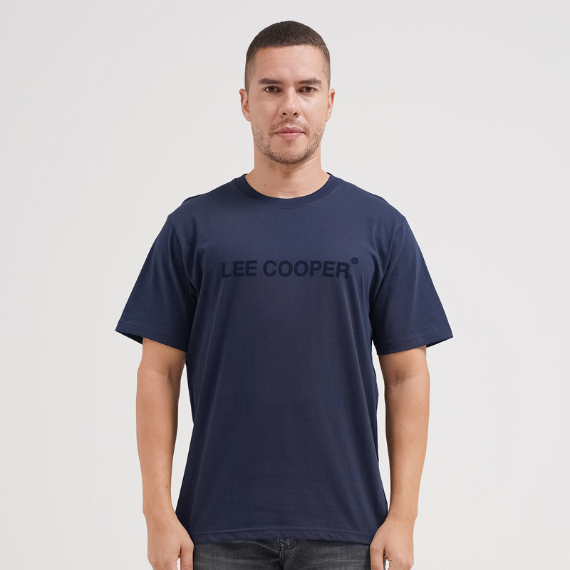 Lee Cooper T-Shirt Sans Serif Typo Navy