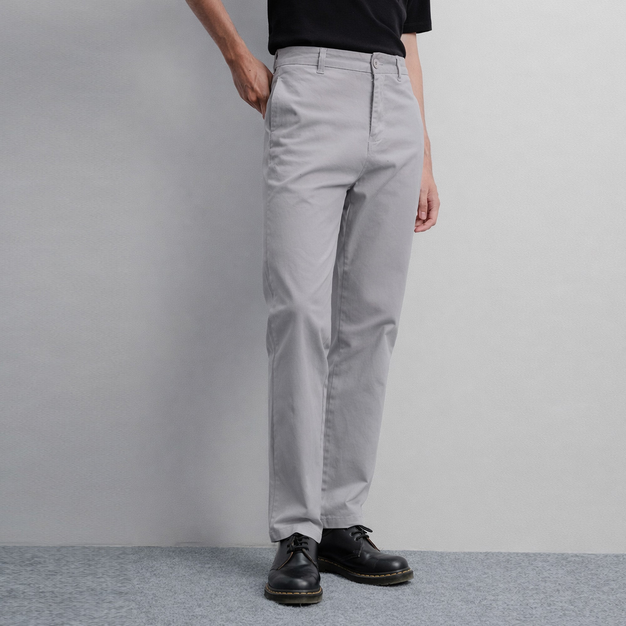 Lee Cooper Slim Fit Long Chino Abe Medium Grey