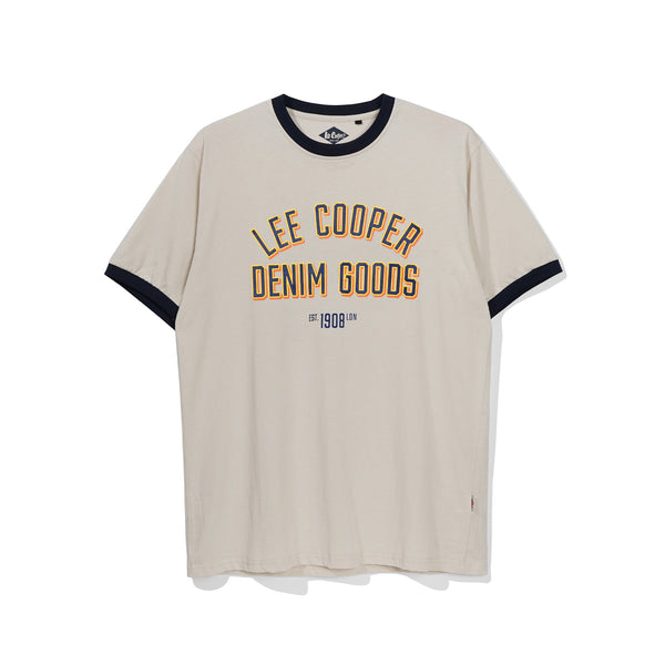 Lee Cooper T-Shirt Denim Goods Ringer Beige