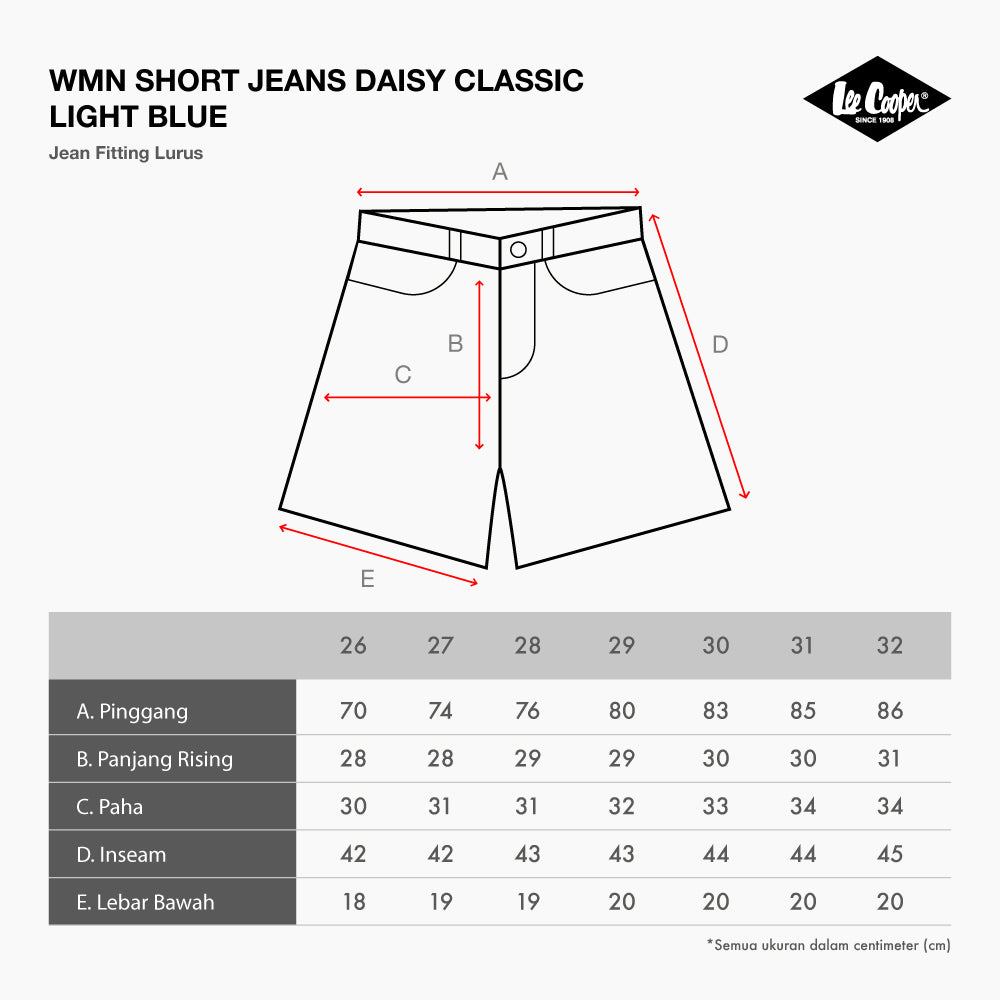 Lee Cooper Women Short Jeans Daisy Classic Light Blue