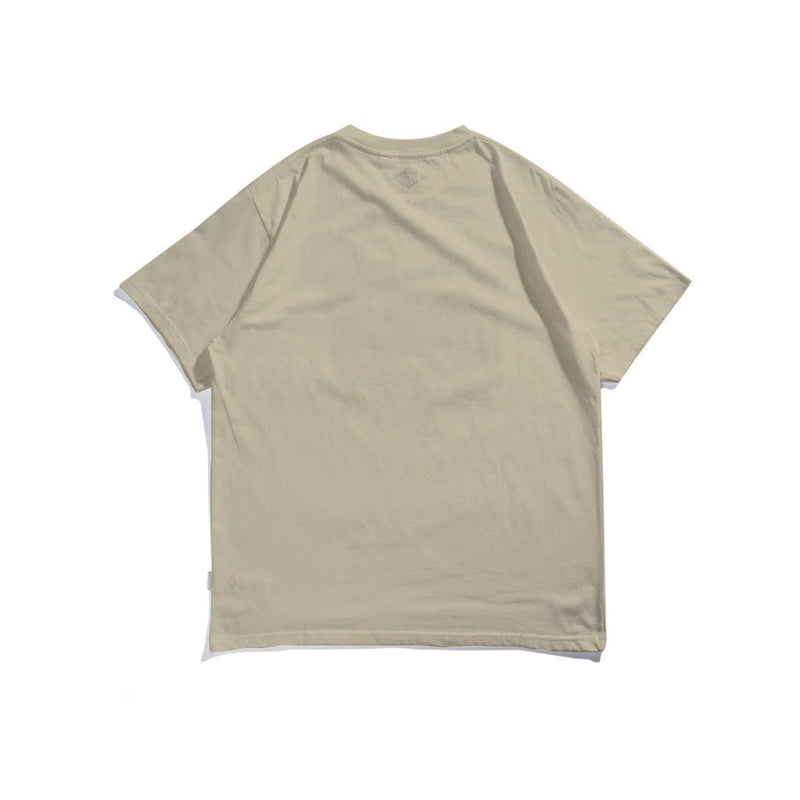 Lee Cooper T-Shirt Red Diamond Logo Velvet Beige