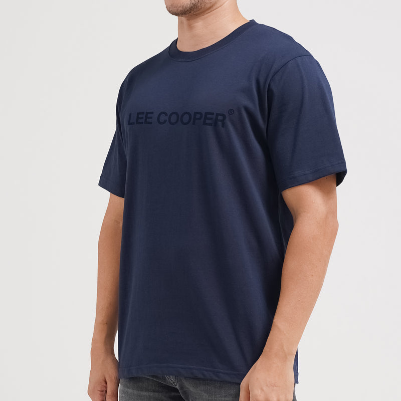Lee Cooper T-Shirt Sans Serif Typo Navy
