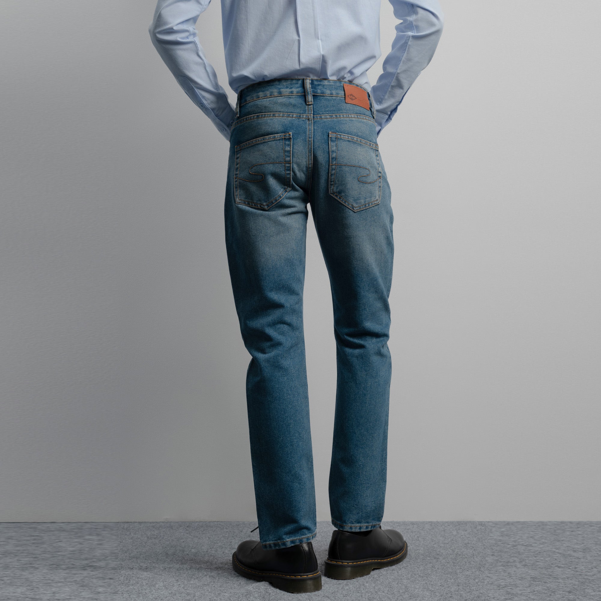 Lee Cooper Tapered Fit Jeans Arthur Worn Medium Blue 23