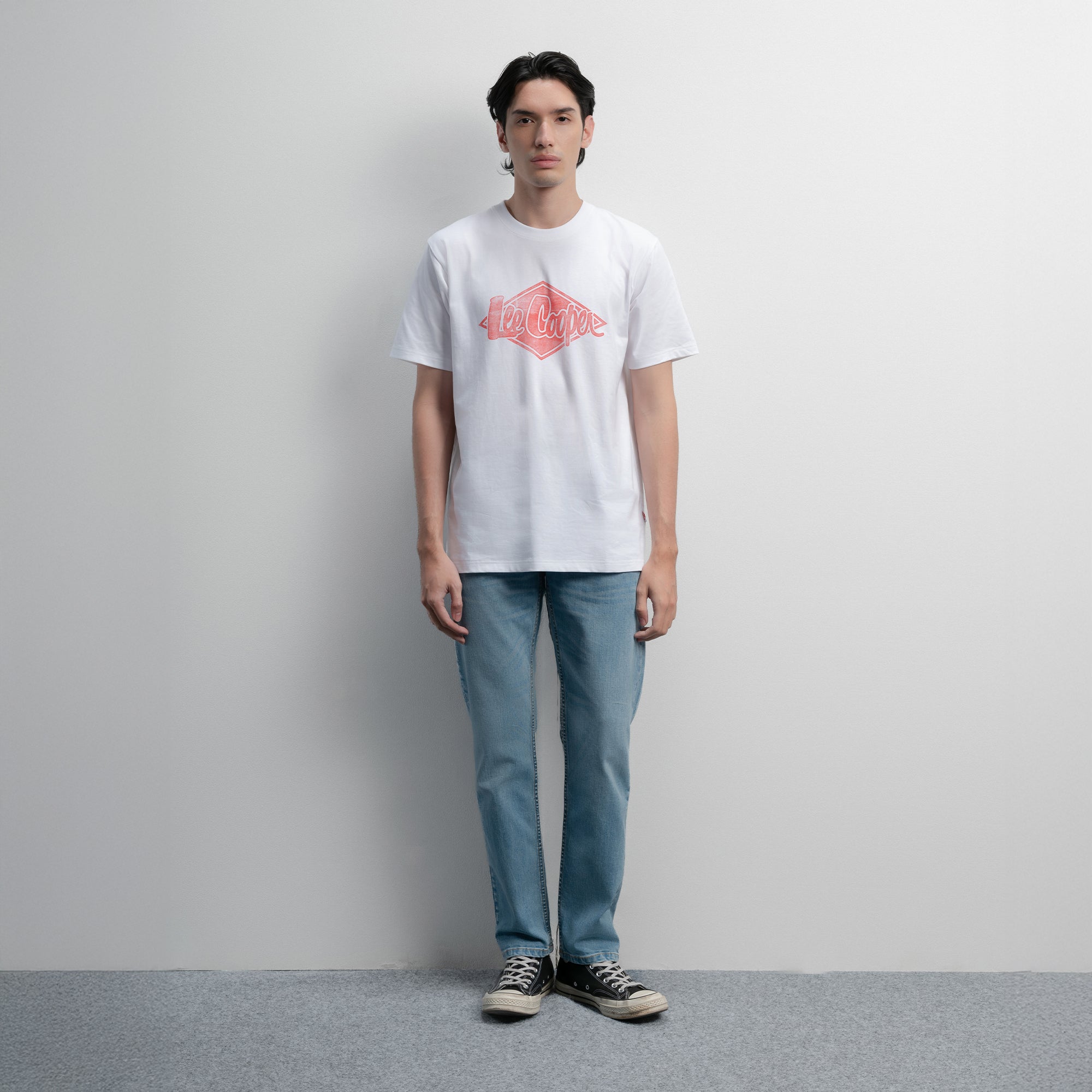 Lee Cooper T-Shirt Diamond Wood Stamp White