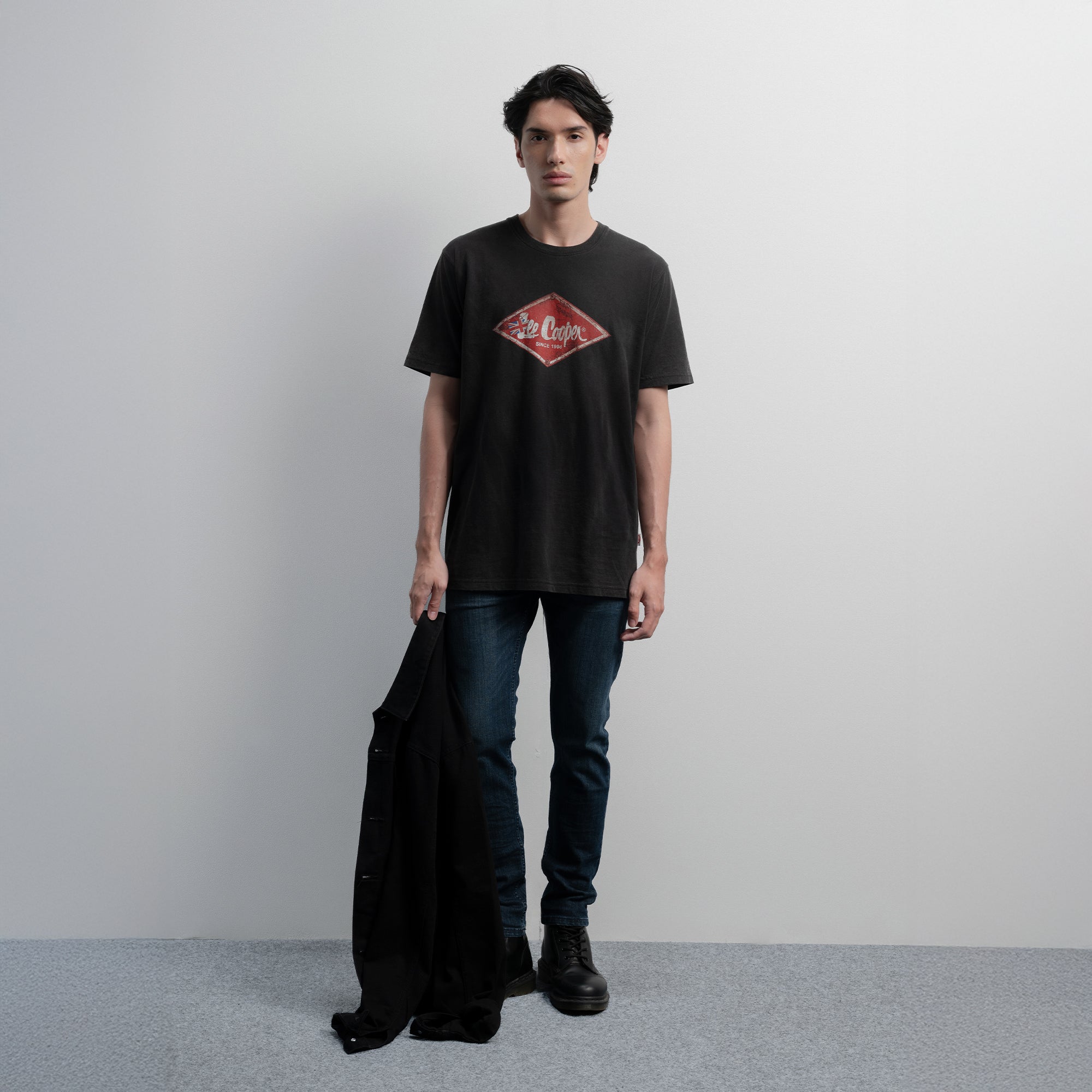 Lee Cooper T-Shirt Diamond Logo Sign Black
