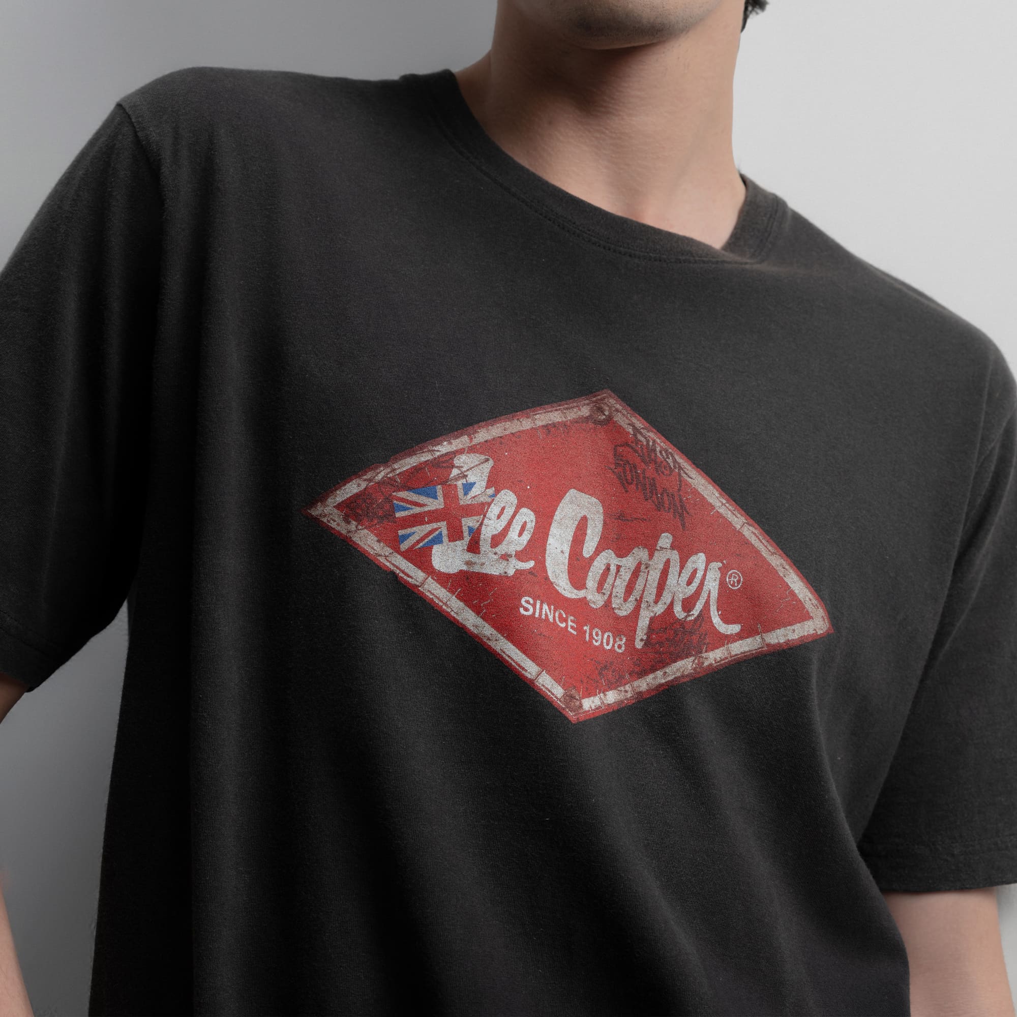 Lee Cooper T-Shirt Diamond Logo Sign Black