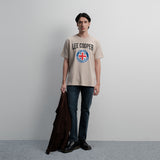 Lee Cooper T-Shirt Union Jack Patch Biscuit