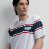 Lee Cooper T-Shirt Stripe Motion White