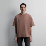 Lee Cooper T-Shirt Premium Boxy Fit Brown Granite