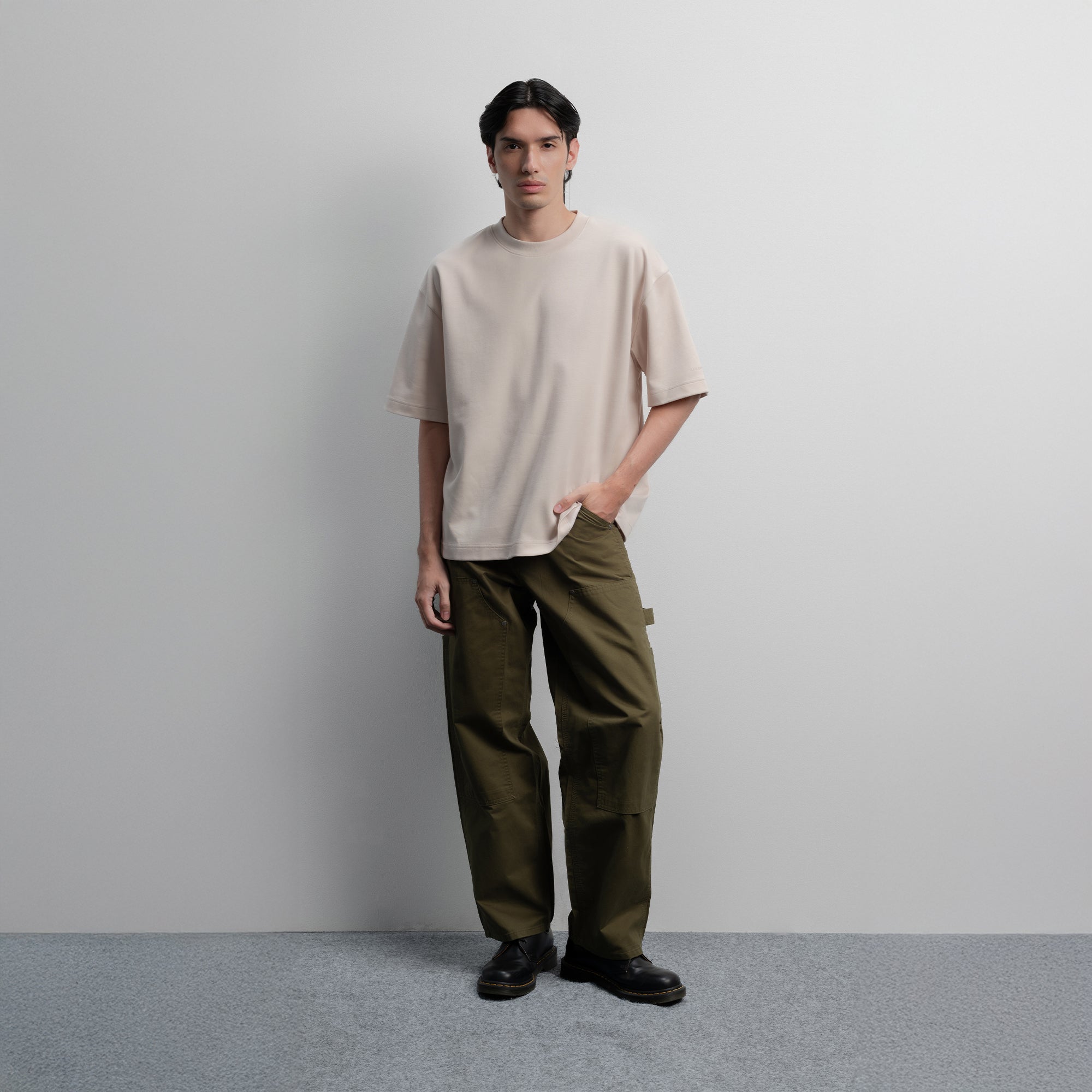 Lee Cooper T-Shirt Premium Boxy Fit Oyster Mushroom