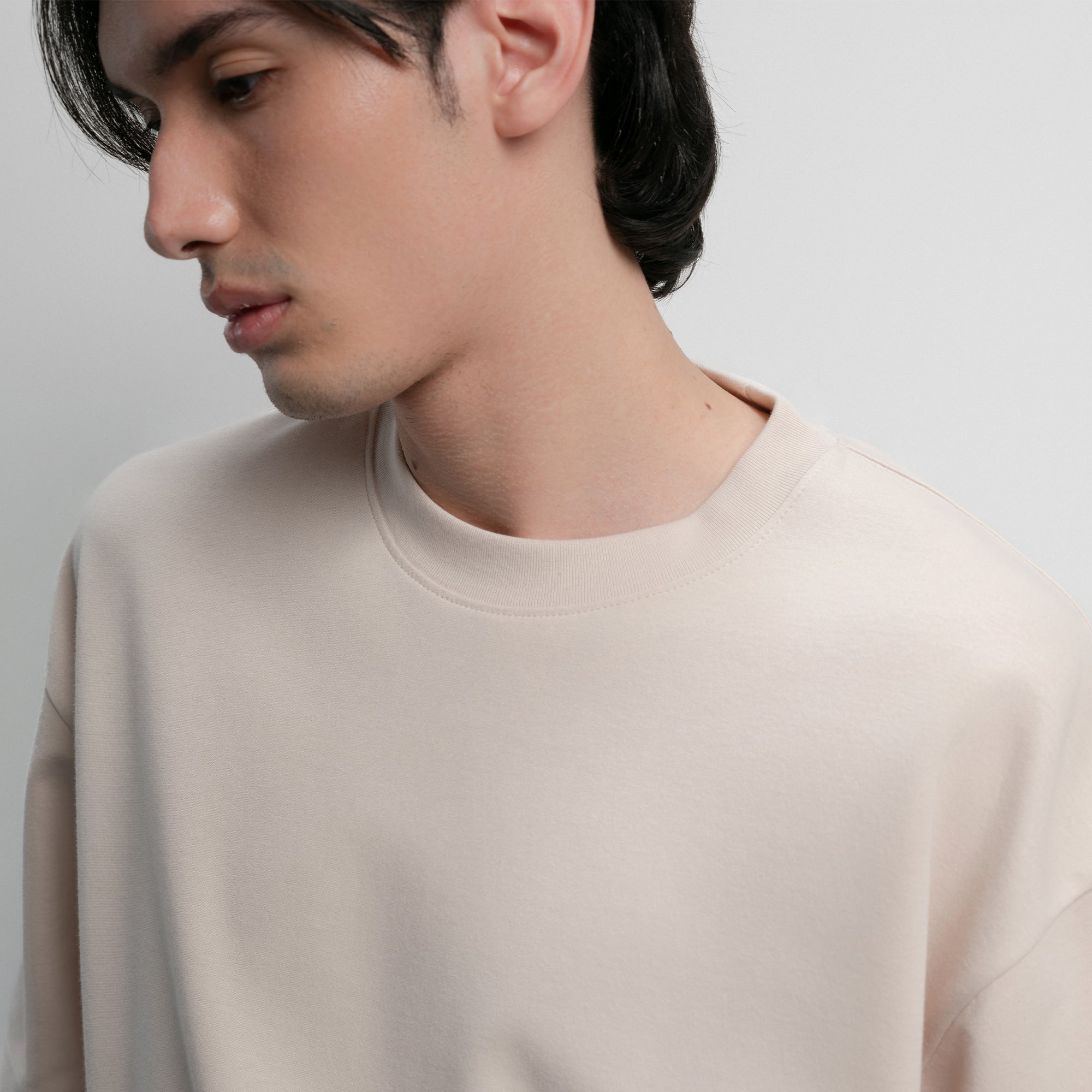Lee Cooper T-Shirt Premium Boxy Fit Oyster Mushroom