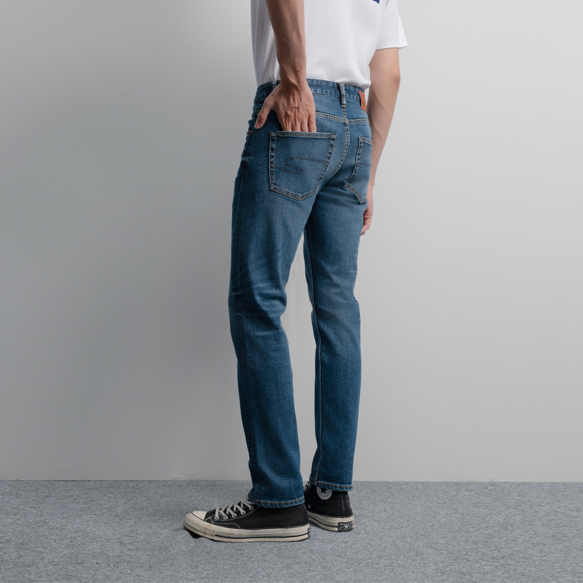 Lee Cooper Slim Fit Jeans Norris Worn Medium Blue Yodea