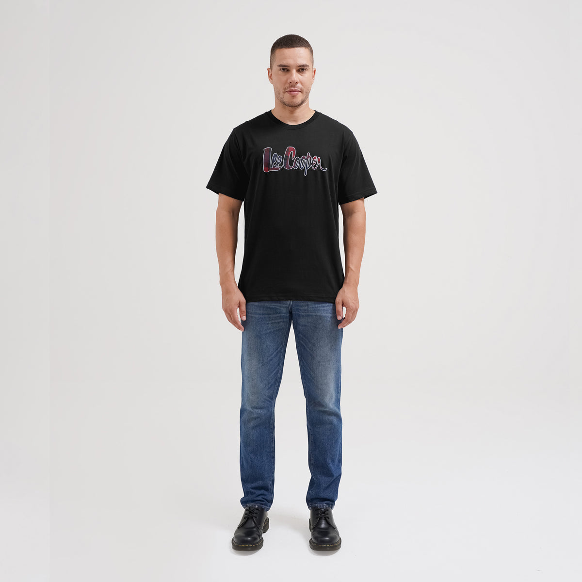 Lee Cooper T-Shirt Logotype Tartan Black