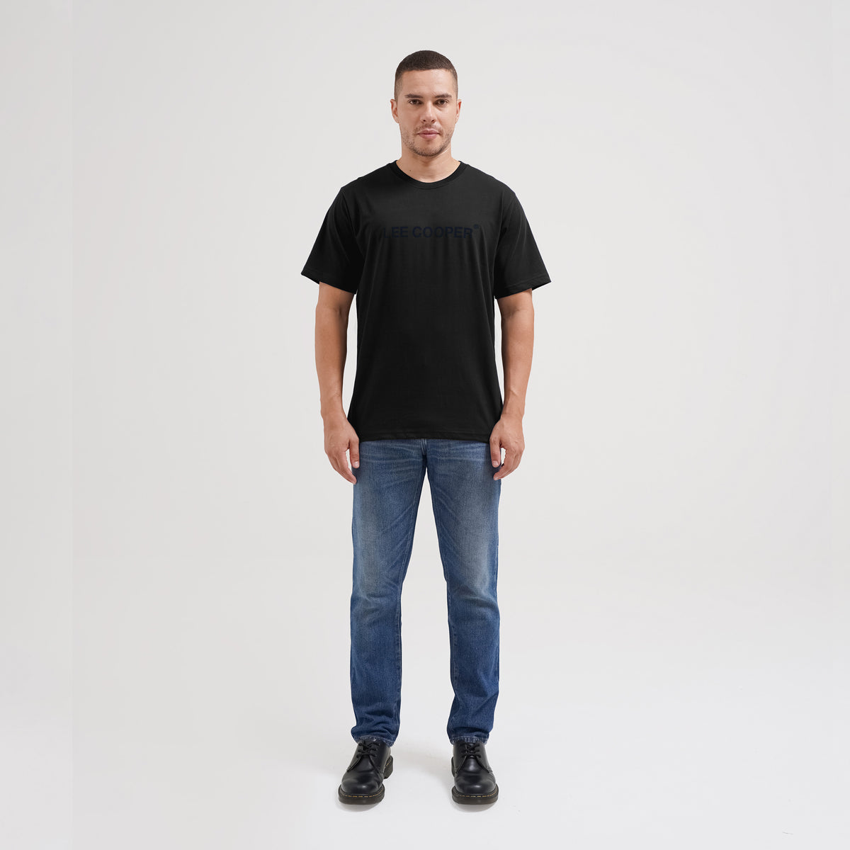 Lee Cooper T-Shirt Sans Serif Typo Black