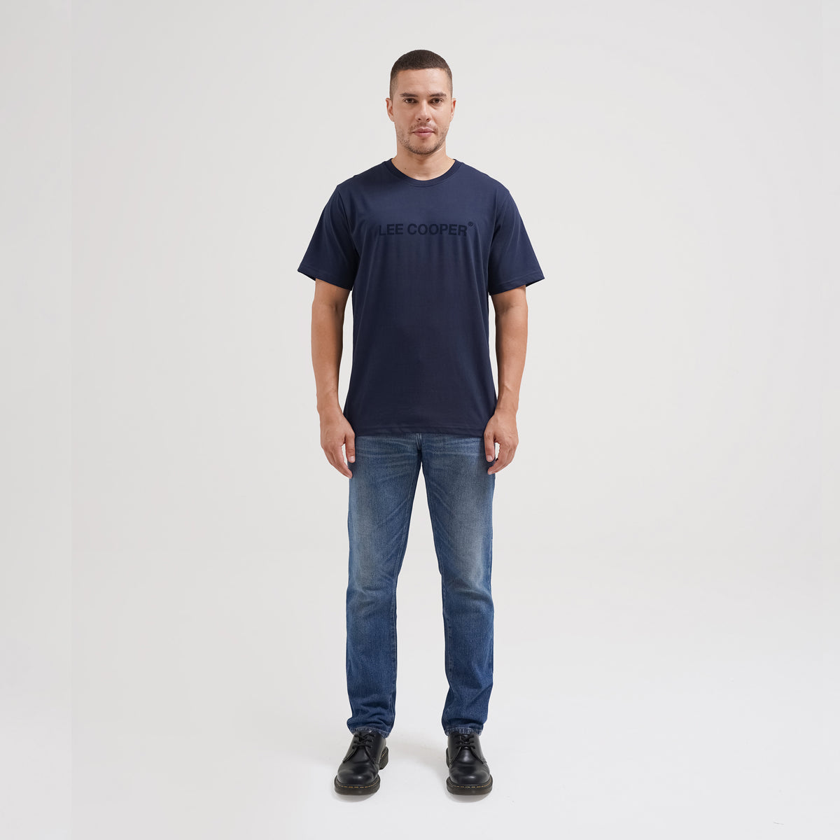 Lee Cooper T-Shirt Sans Serif Typo Navy
