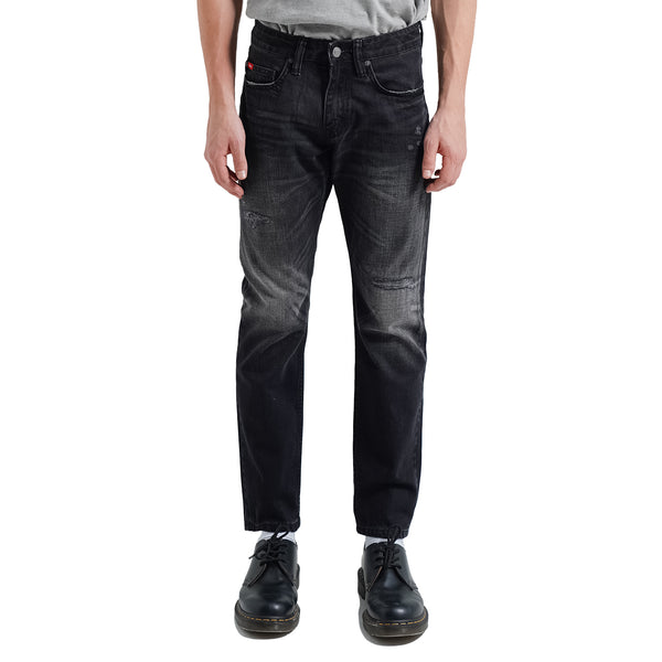 Lee Cooper Tapered Fit Jeans Arthur Repaired Dark Black