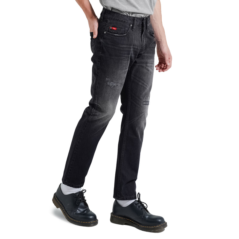 Lee Cooper Tapered Fit Jeans Arthur Repaired Dark Black