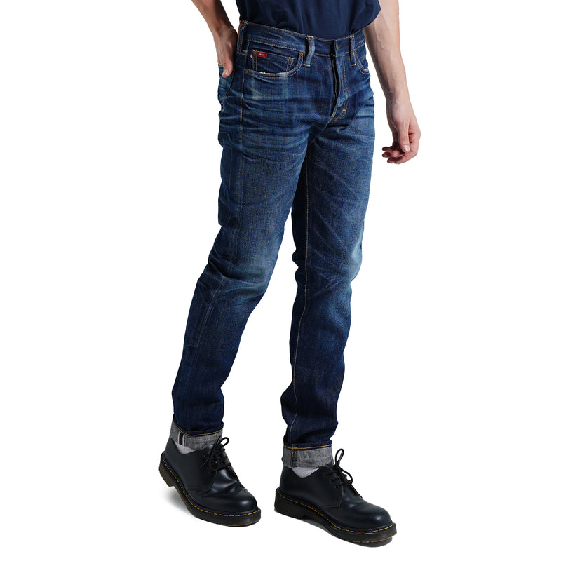 Lee Cooper Jeans Selvedge NON-RAW Arthur Repaired Dark Blue