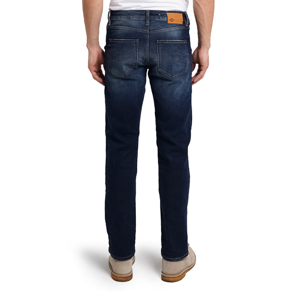 Lee Cooper Tapered Fit Jeans Arthur Repaired Medium Blue Indigo