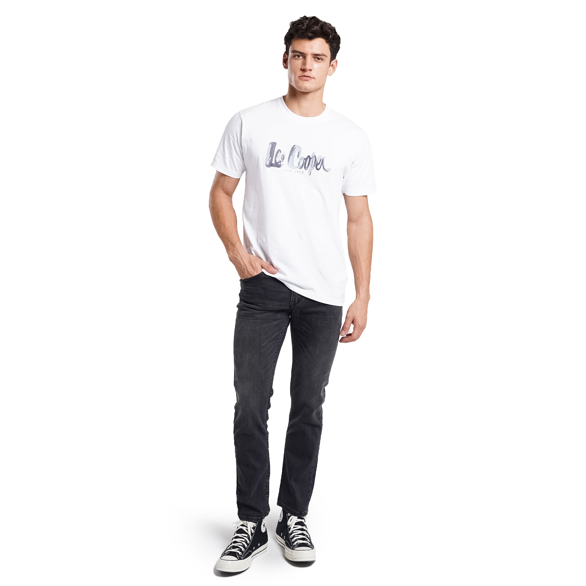 Lee Cooper Tappered Fit Jeans Arthur Worn Dark Black