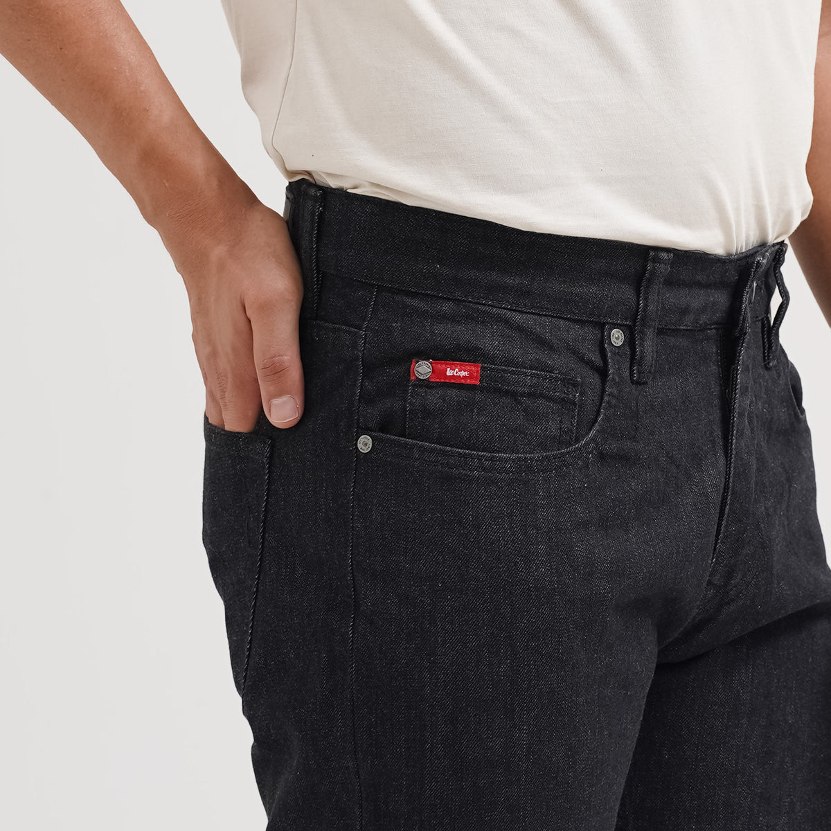 Lee Cooper Straight Fit Jeans Harry Rinse Black Rustic