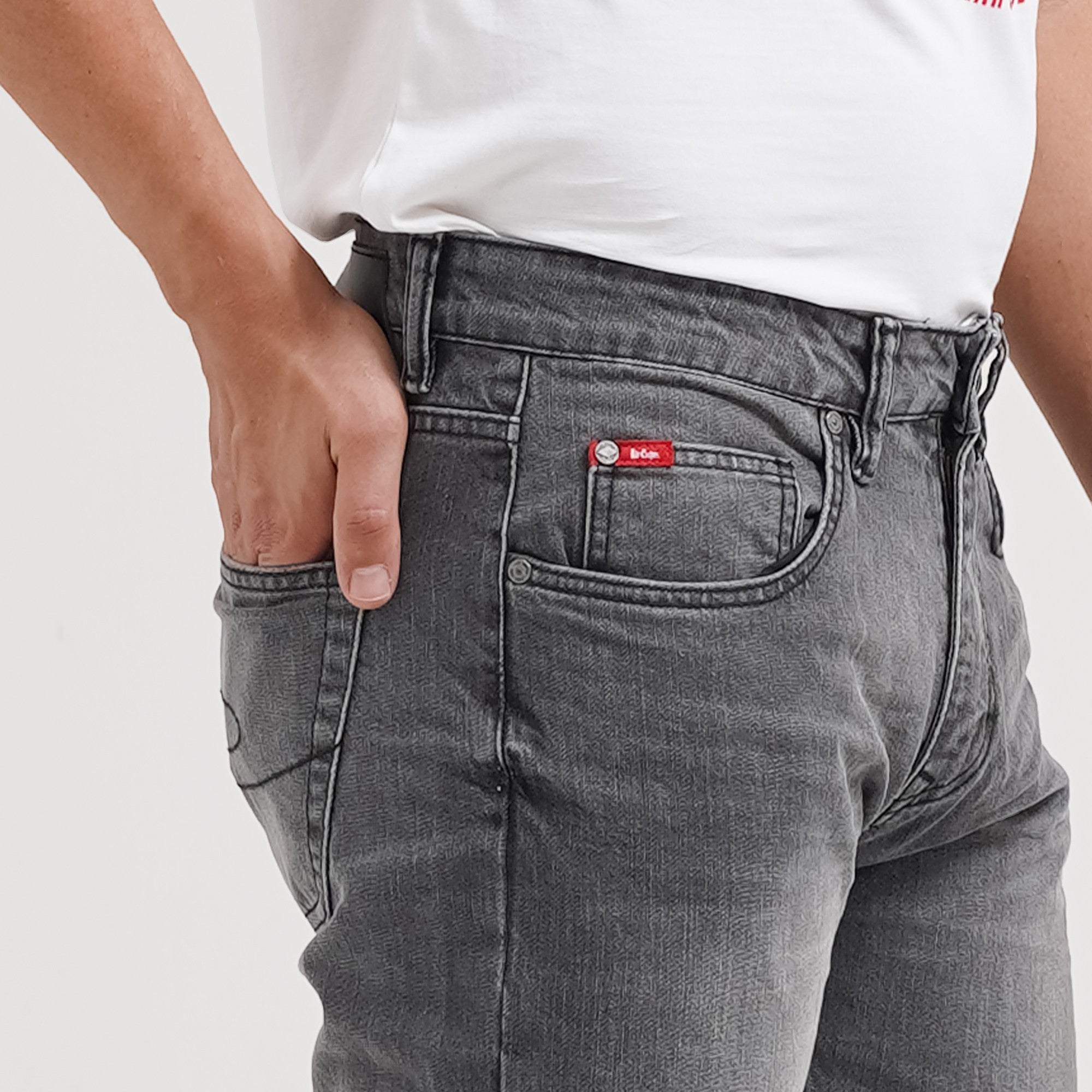 Lee Cooper Straight Fit Jeans Harry Worn Medium Black Rustic