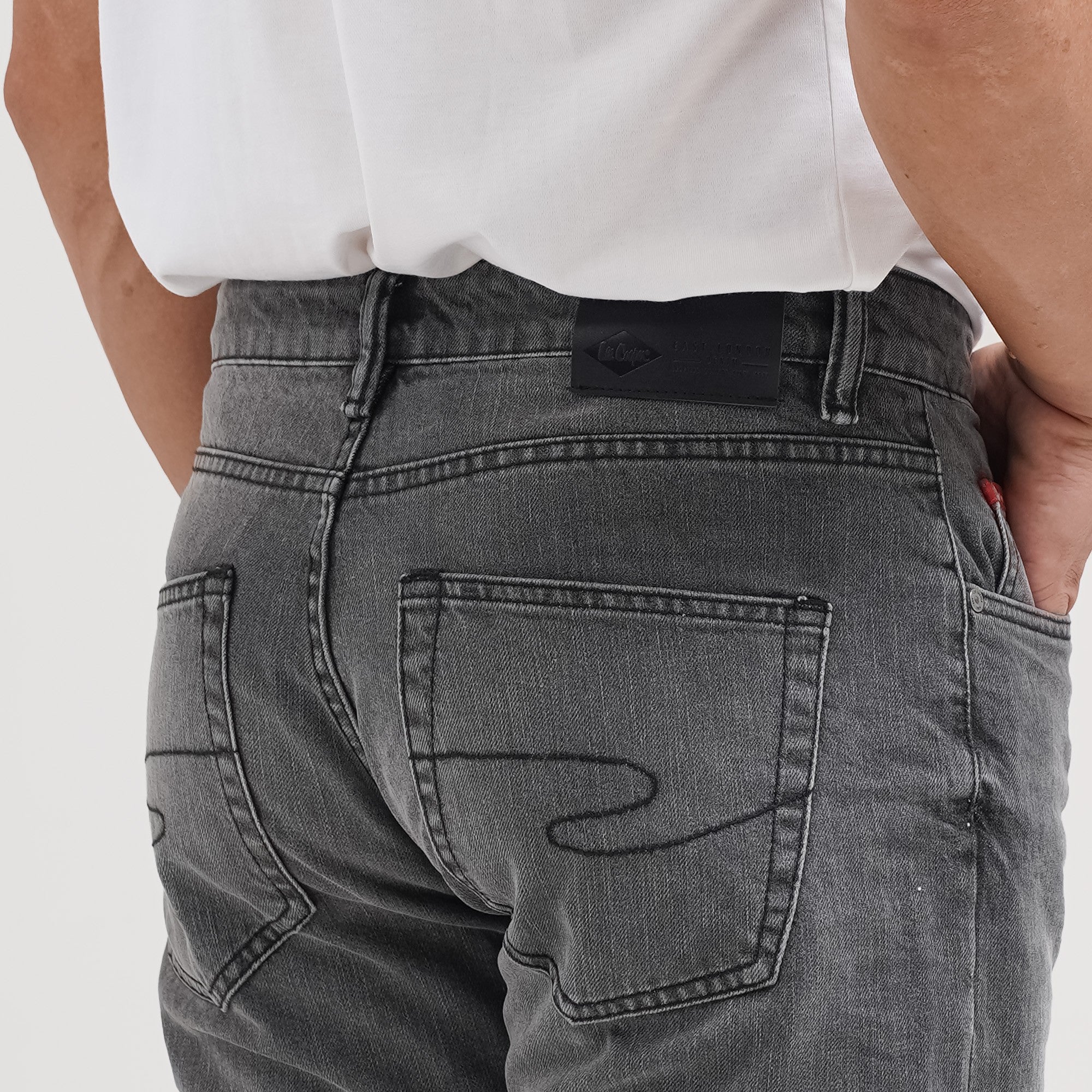Lee Cooper Straight Fit Jeans Harry Worn Medium Black Rustic