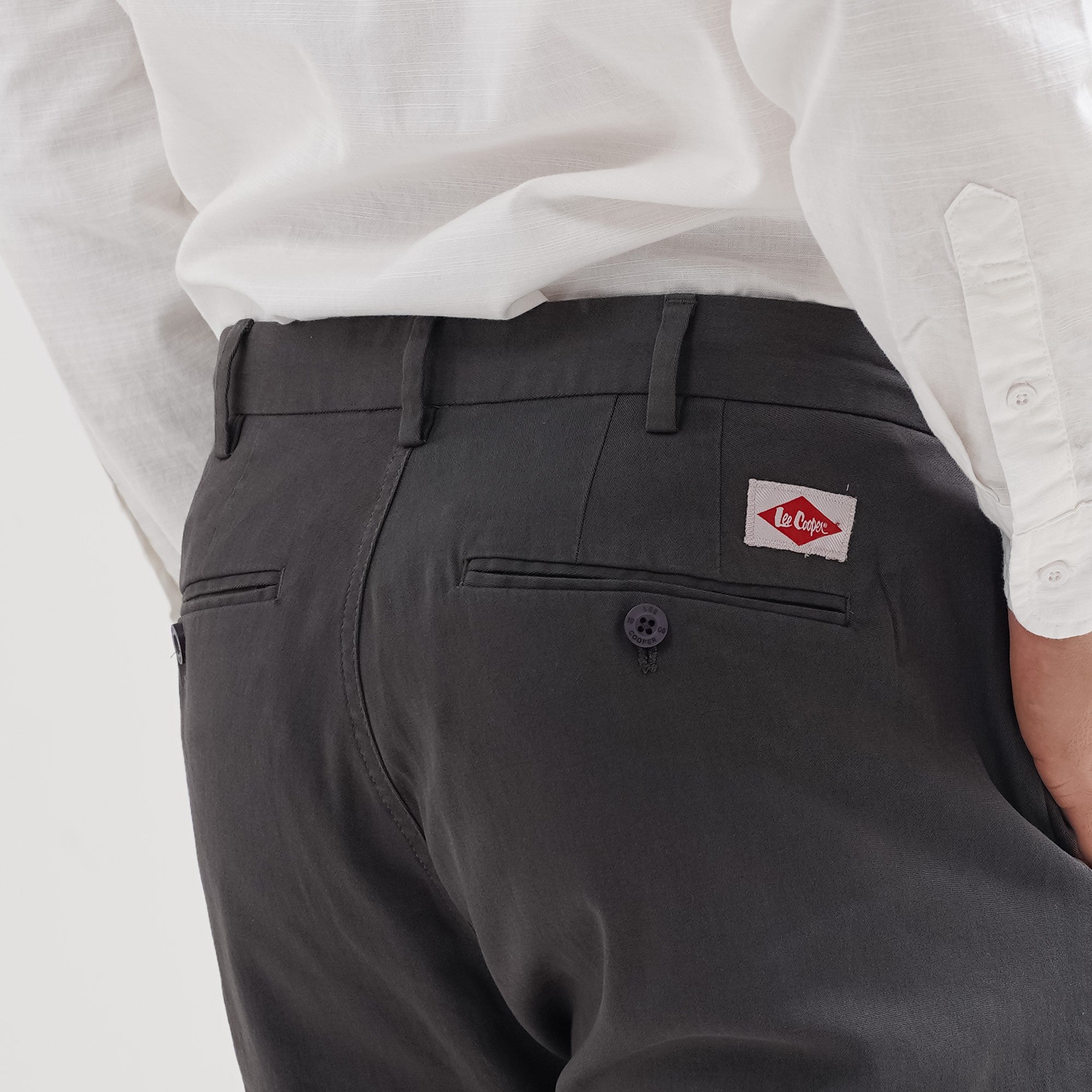 Lee Cooper Slim Fit Long Chino Parry Dark Grey