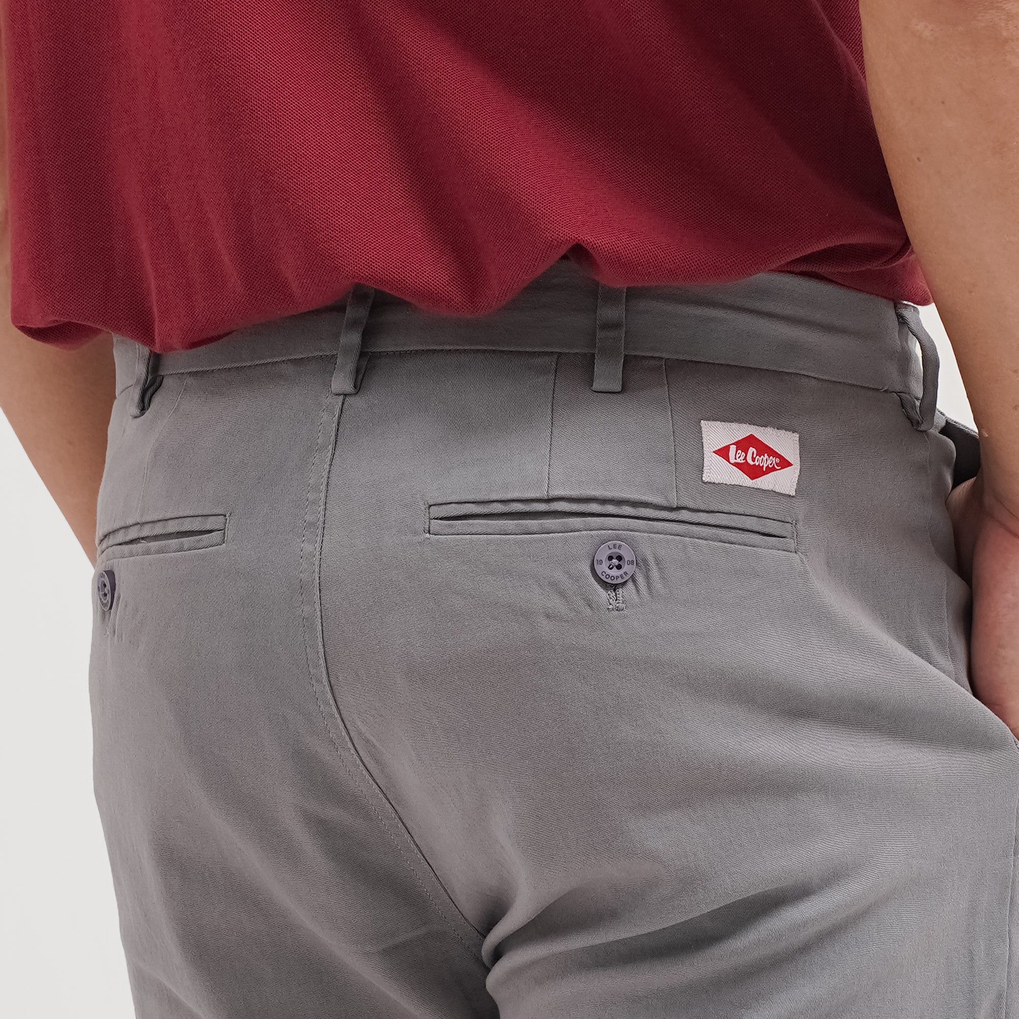 Lee Cooper Slim Fit Long Chino Parry Medium Grey