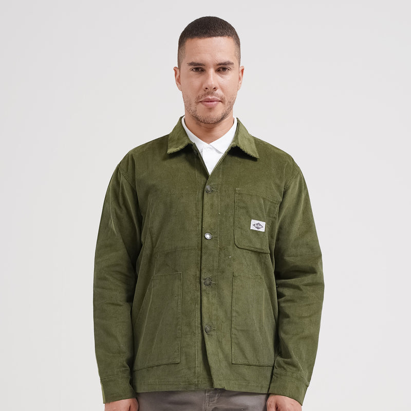 Lee Cooper Jacket Chore Korduroy Olive