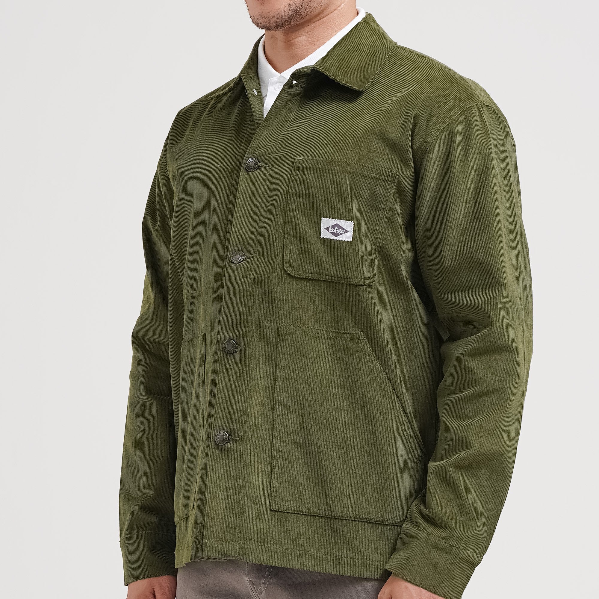 Lee Cooper Jacket Chore Korduroy Olive