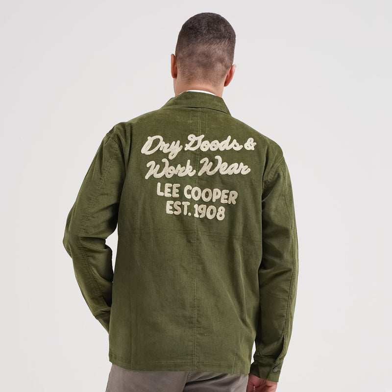 Lee Cooper Jacket Chore Korduroy Olive