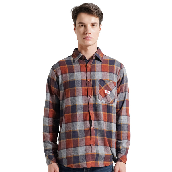 Lee Cooper Long Shirt Flannel Riley Orange