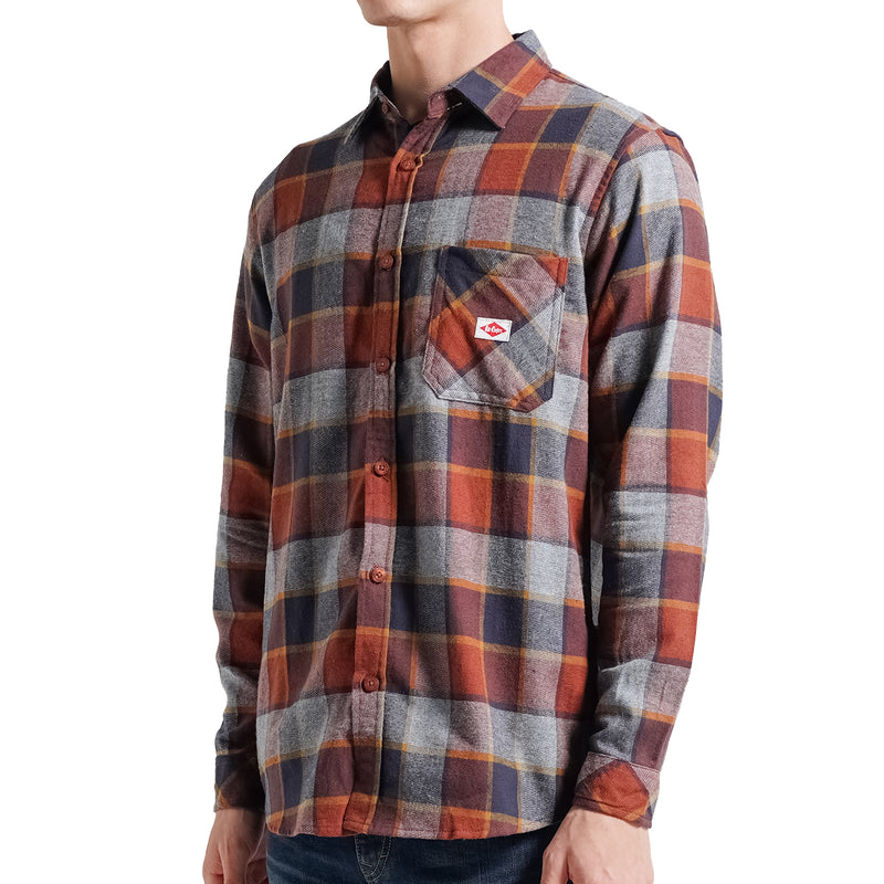 Lee Cooper Long Shirt Flannel Riley Orange