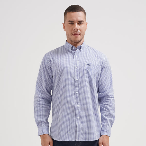 Lee Cooper Long Shirt Kenny White Blue