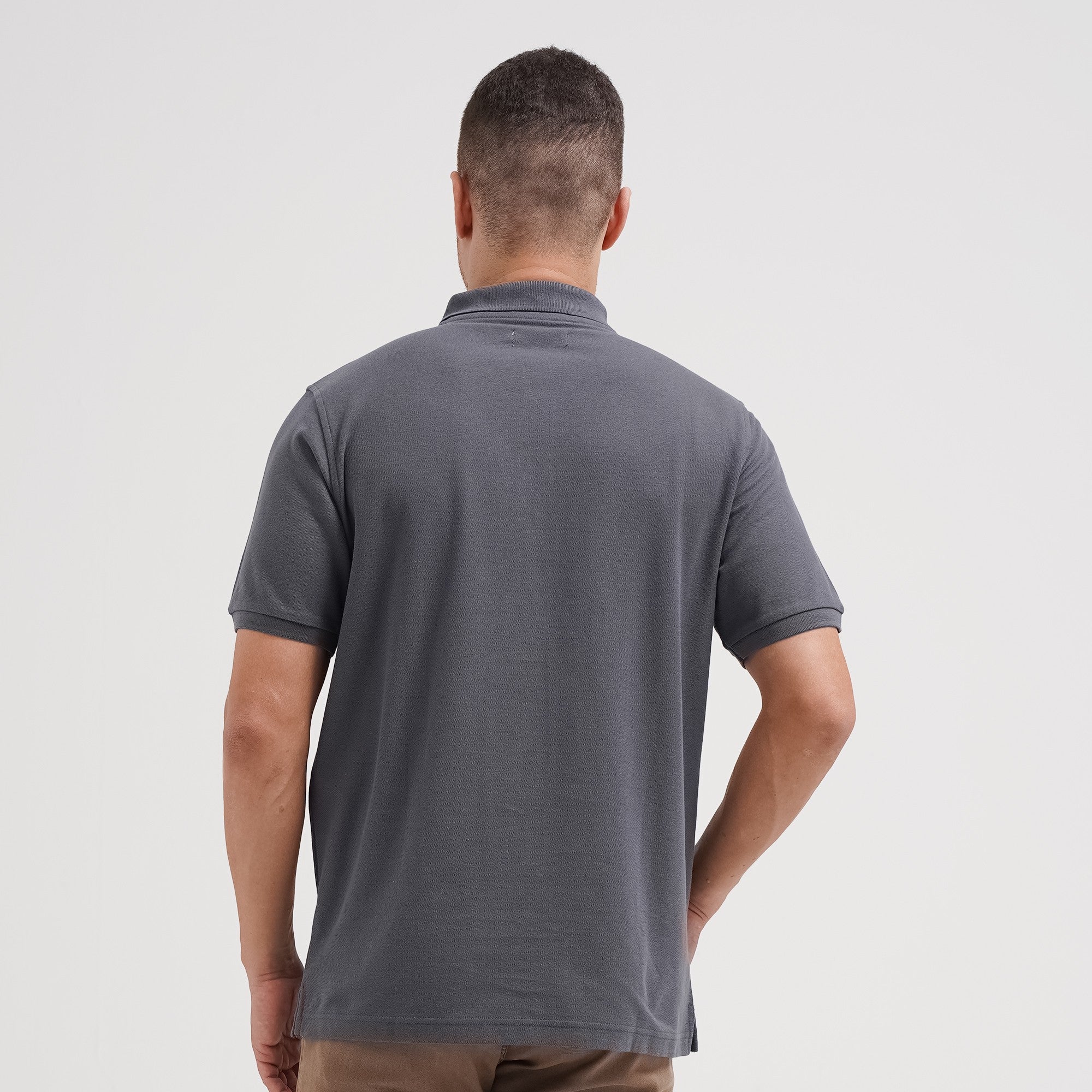 Lee Cooper Polo Shirt Basic Diamond Logo Dark Grey
