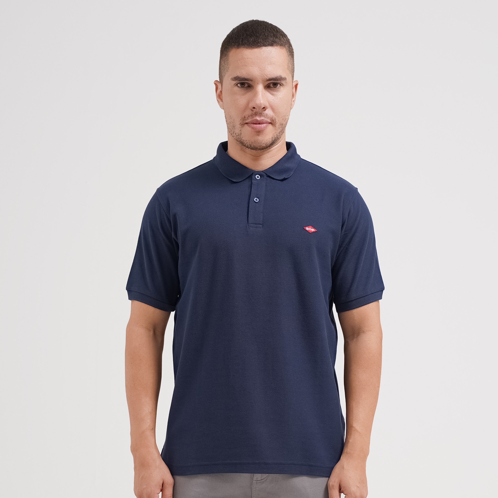Lee Cooper Polo Shirt Basic Diamond Logo Navy