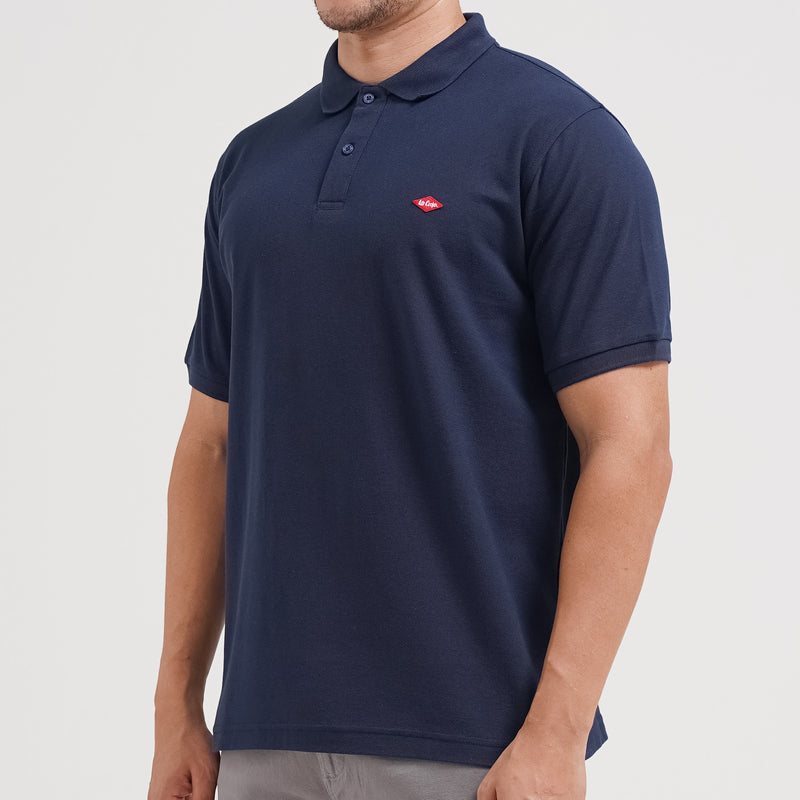 Lee Cooper Polo Shirt Basic Diamond Logo Navy