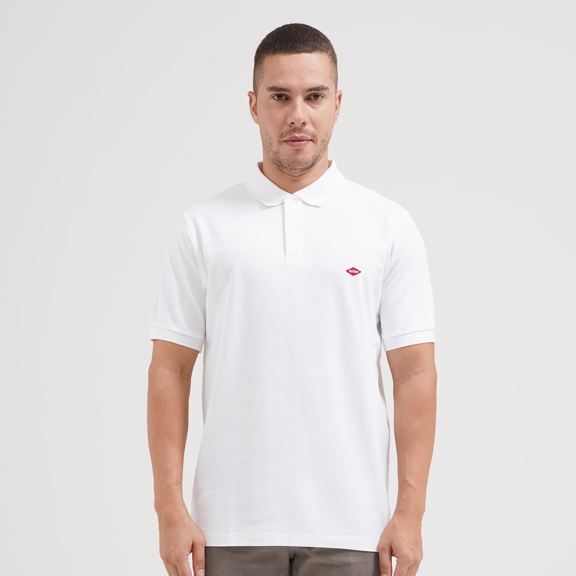 Lee Cooper Polo Shirt Basic Diamond Logo White