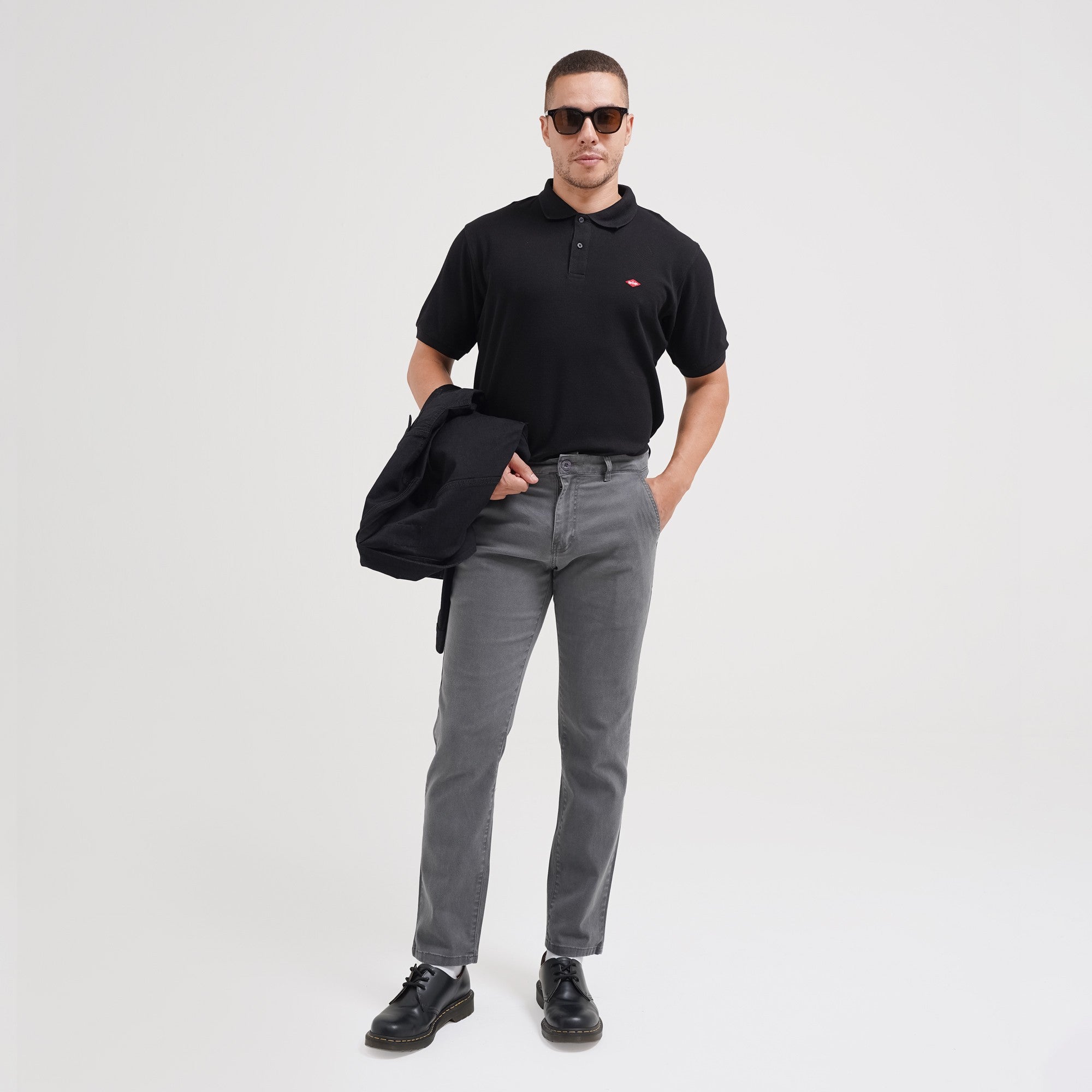 Lee Cooper Polo Shirt Basic Diamond Logo Black