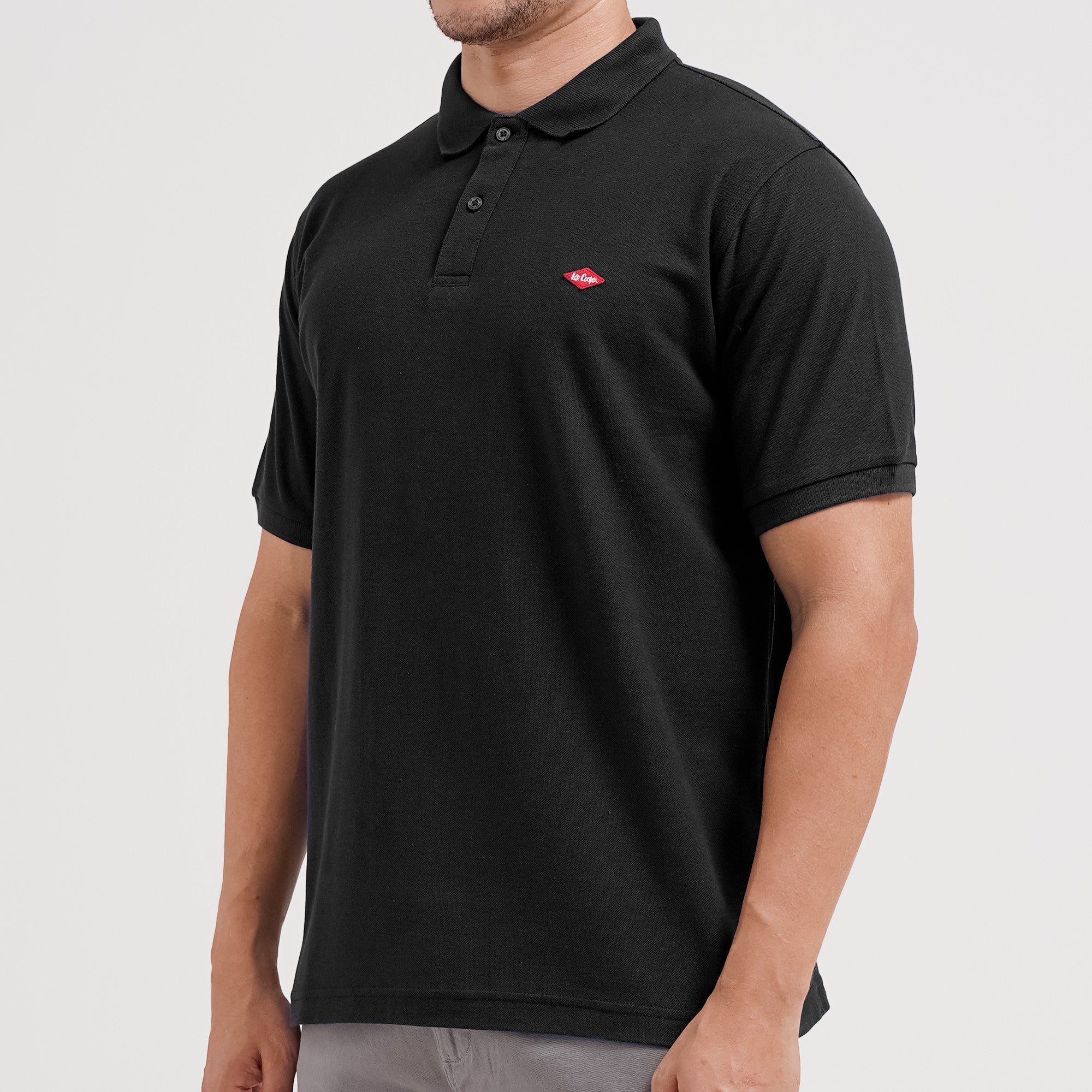 Lee Cooper Polo Shirt Basic Diamond Logo Black