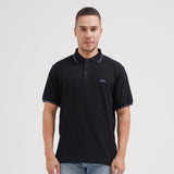 Lee Cooper Polo Shirt Stripe Color Logotype Black