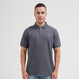 Lee Cooper Polo Shirt Stripe Color Logotype Dark Grey