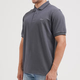 Lee Cooper Polo Shirt Stripe Color Logotype Dark Grey