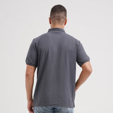 Lee Cooper Polo Shirt Stripe Color Logotype Dark Grey