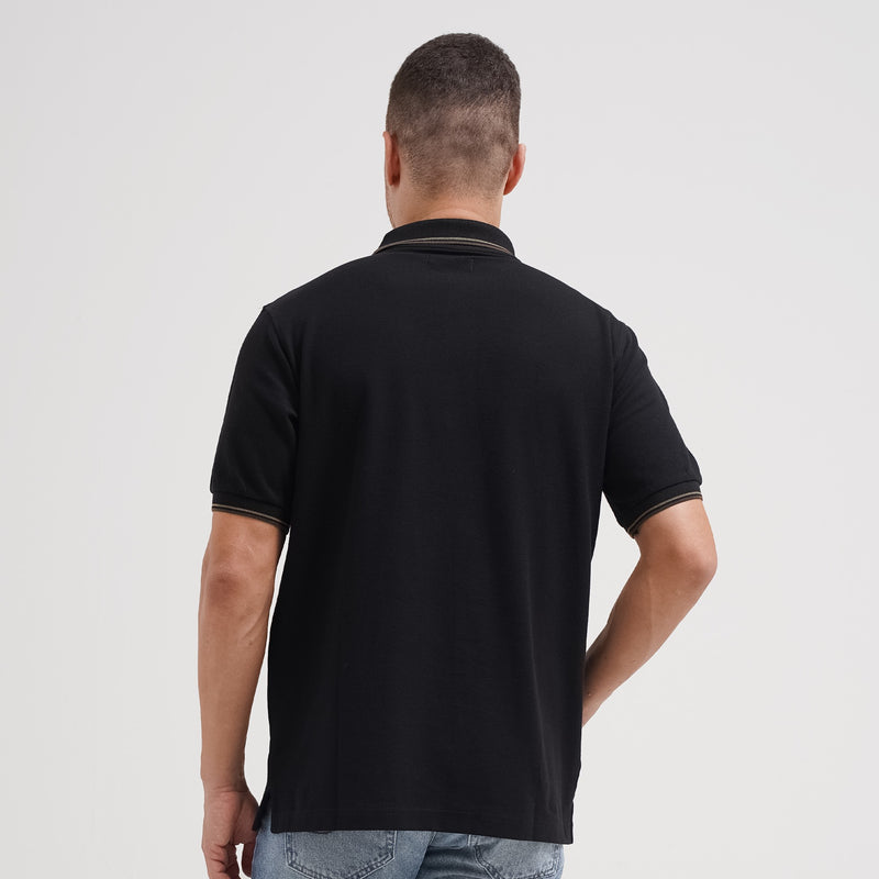 Lee Cooper Polo Shirt Stripe Color Logotype Green Black
