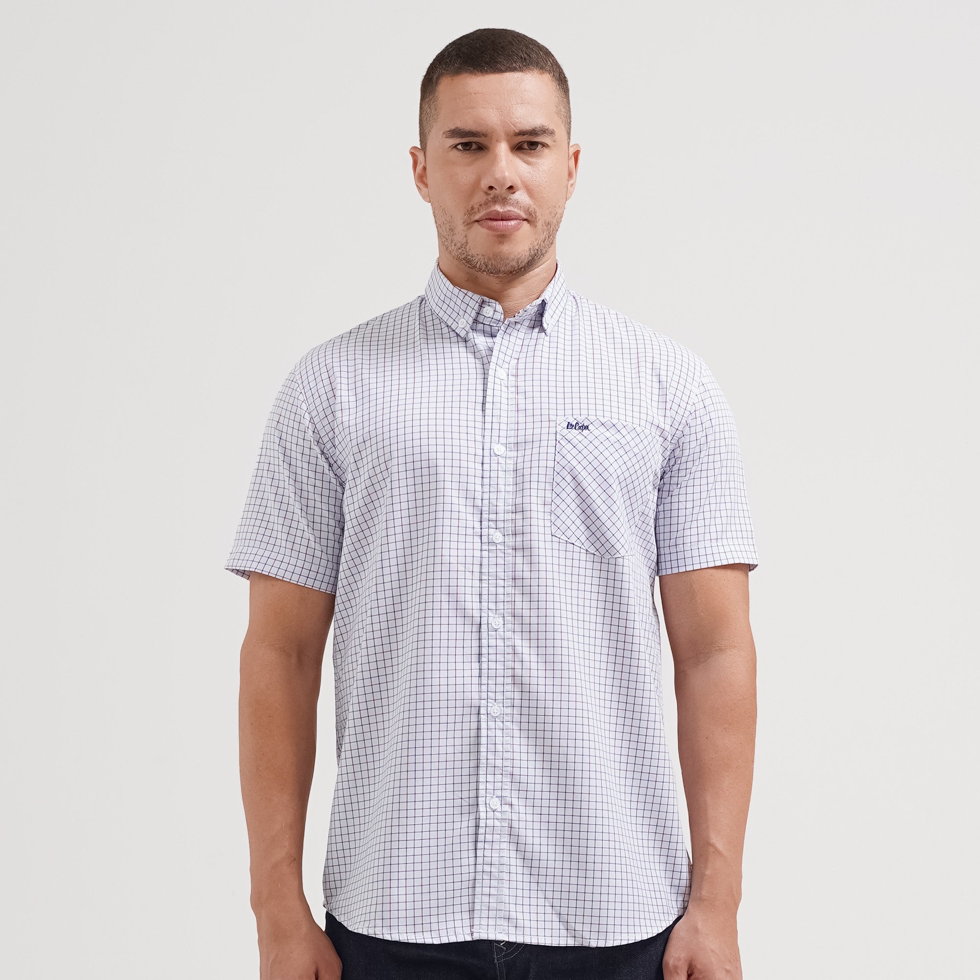 Lee Cooper Short Shirt Rudd Maroon Blue