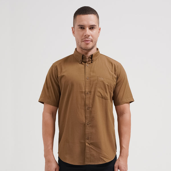 Lee Cooper Short Shirt Standford Dark Brown